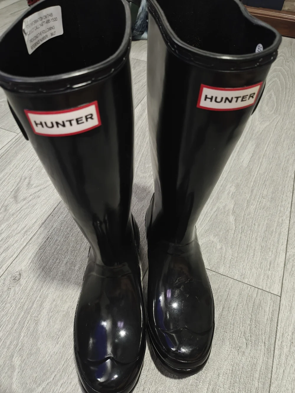 Hunter Women's Black Gloss Tall Rain Boots